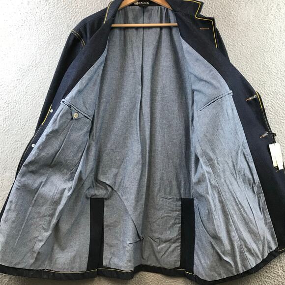 New Sean John Denim Blazer Jacket Embroidered Tiger Mens Size XXL Y2K - Picture 4 of 10